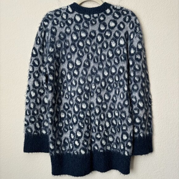 Current/Elliott Soft Oversized The Cali Leopard Print Oversized Sweater - Picture 8 of 9